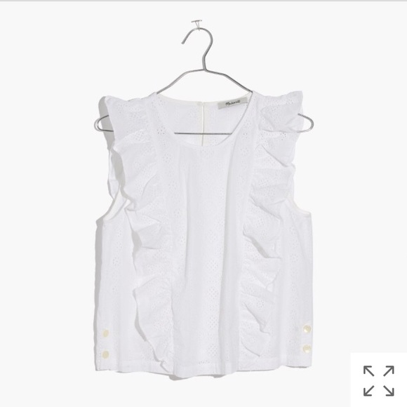 Madewell eyelet bellflower ruffle top - Picture 3 of 7